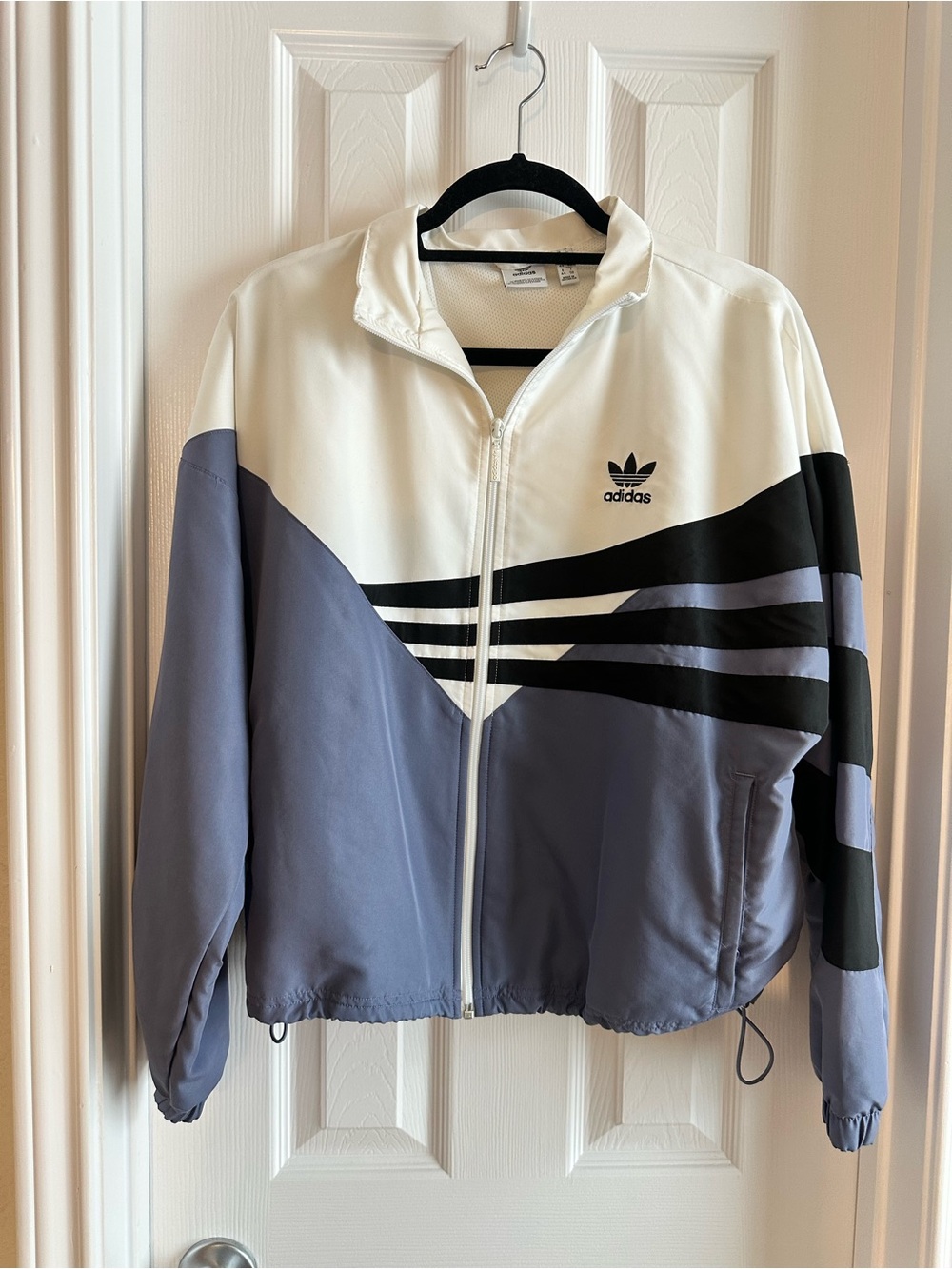 adidas Women's White, Gray & Black Colorblock Track Jacket